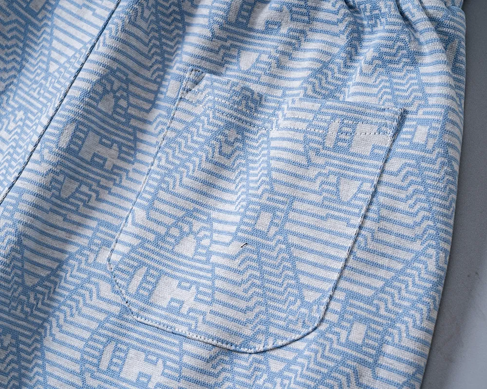 6653# 2026 spring and summer New Arrival men's lapel short-sleeved shorts suit, knitted jacquard fabric, fashionable and handsome style, comfortable fabric, rigorous workmanship, and neat wiring. Good upper body effect·Sizes M-3XL Sky Blue